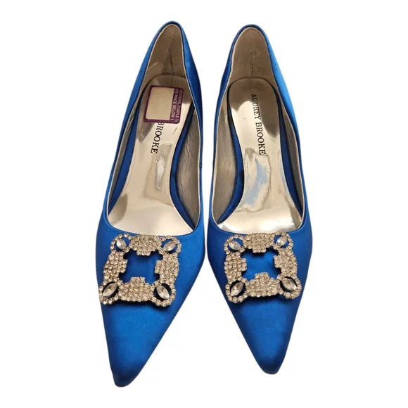 Women's Audrey Brooke Blue Embellished Heels Size 8.5 - Picture 6 of 7